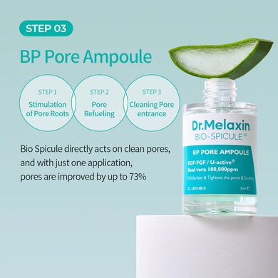 Dr. Melaxin BP Pore Ampoule &mdash; ампульна сироватка для звуження пор і контролю себуму, 30 мл