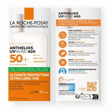 La Roche-Posay Anthelios UVmune 400 Invisible Fluid SPF 50+ легкий солнцезащитный флюид