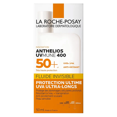 La Roche-Posay Anthelios UVMune 400 Invisible Fluid SPF50+ &mdash; сонцезахисний флюїд для обличчя та тіла, 50 мл