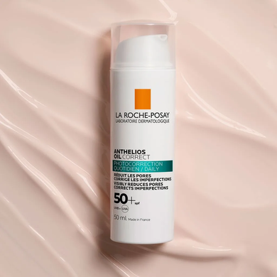 La Roche-Posay Anthelios Oil Correct SPF 50+ &mdash; матуючий сонцезахисний крем для обличчя SPF 50+, 50 мл