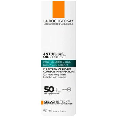 La Roche-Posay Anthelios Oil Correct SPF 50+ &mdash; матуючий сонцезахисний крем для обличчя SPF 50+, 50 мл