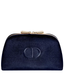 Dior Cosmetic Makeup Bag Navy Velvet &mdash; бархатная косметичка тёмно-синего цвета