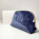 Dior Cosmetic Makeup Bag Navy Velvet &mdash; бархатная косметичка тёмно-синего цвета