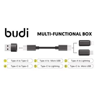 Многофункциональный смарт-адаптер кардридер USB Type C для ПК,телефона и планшета 9в1 BUDI