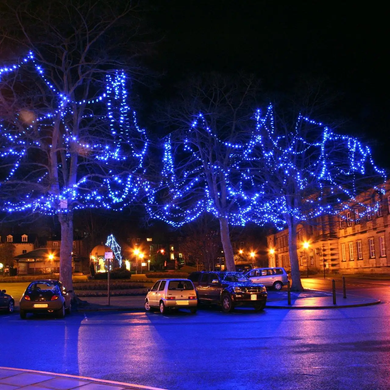 Гирлянда Уличная нить | String Light Prof | 10 метров | 100 led  Синий, Черный провод