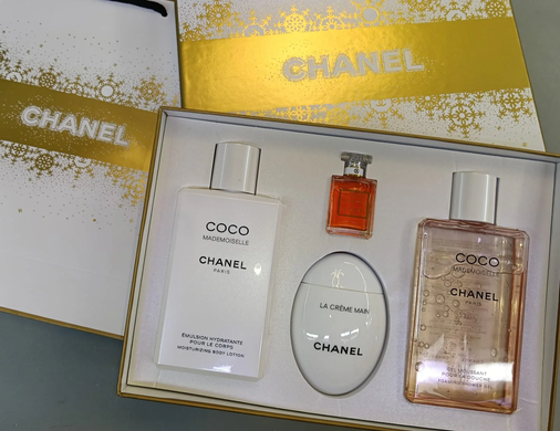 Подарочный набор Chanel Coco Mademoiselle 4в1 (парфюм, лосьон для тела, гель для душа, крем для рук)